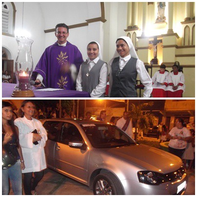 Pároco apresentou novo carro e novas Irmãs